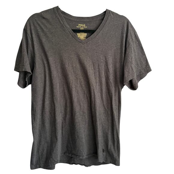 Polo by Ralph Lauren Other - Polo Ralph Lauren Mens V Neck Tee L Charcoal Gray Black Shirt T Shirt